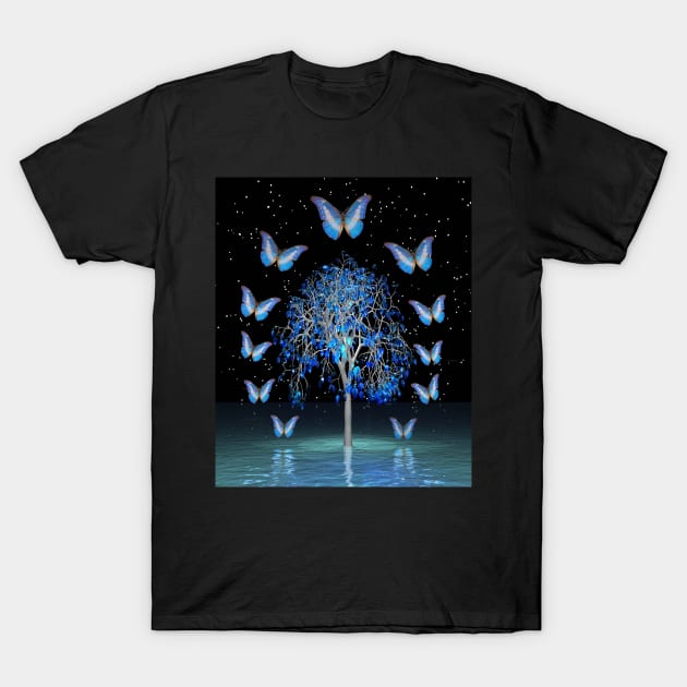 Butterfly Crystal Tree T-Shirt by icarusismartdesigns